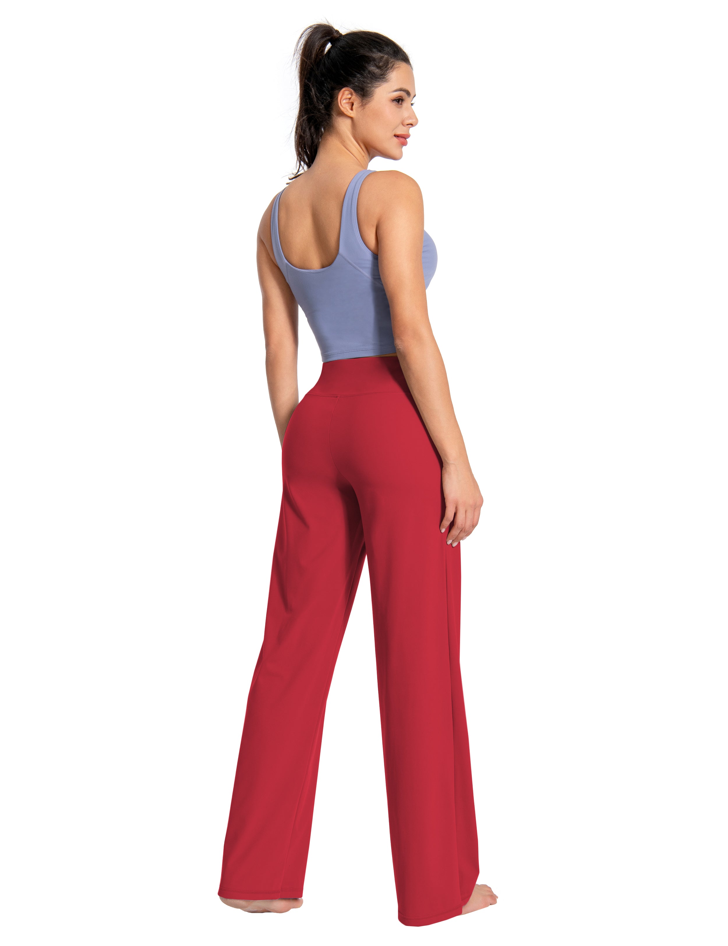 Wide-Leg Yoga Pants in Scarlet — The Mom Life Edit style look